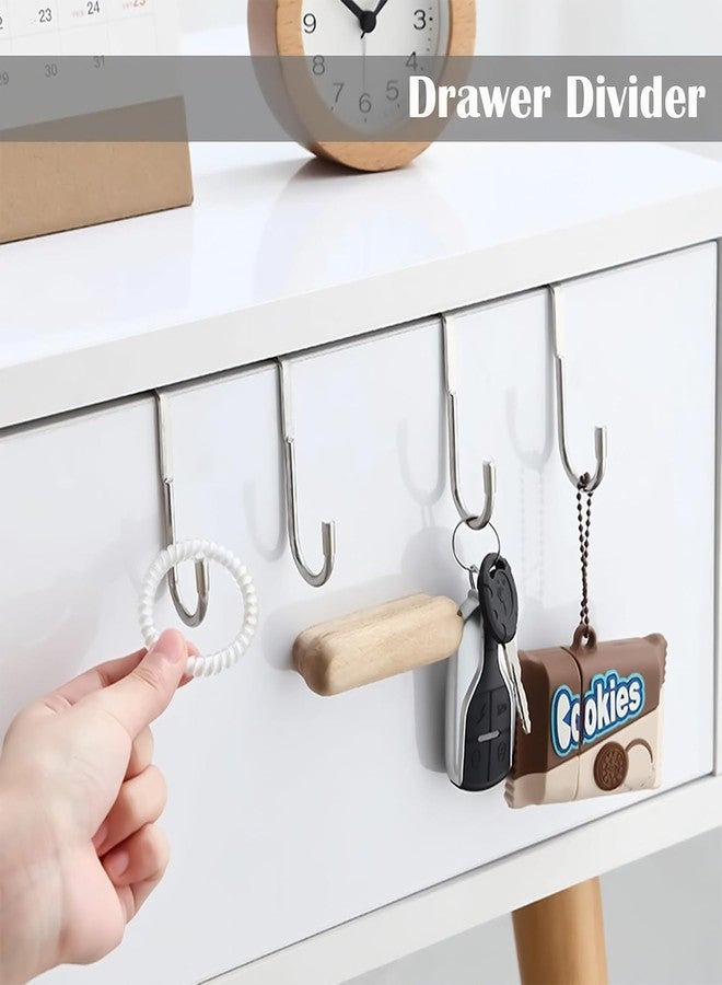 AARUX Over The Door Drawer & Cabinet Hook, Heavy-Duty Stainless Steel Double Hook Hanger for Kitchen, Bathroom & Closet, Rust-Resistant, No-Drill Organizer for Towels, Utensils, Bags & Accessories (2) - Image 4